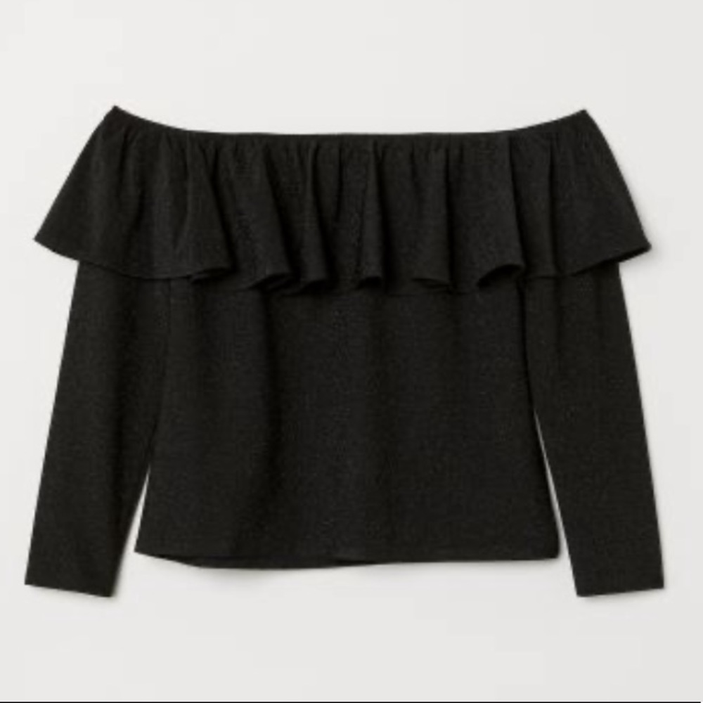 H&M Off shoulder glitter top